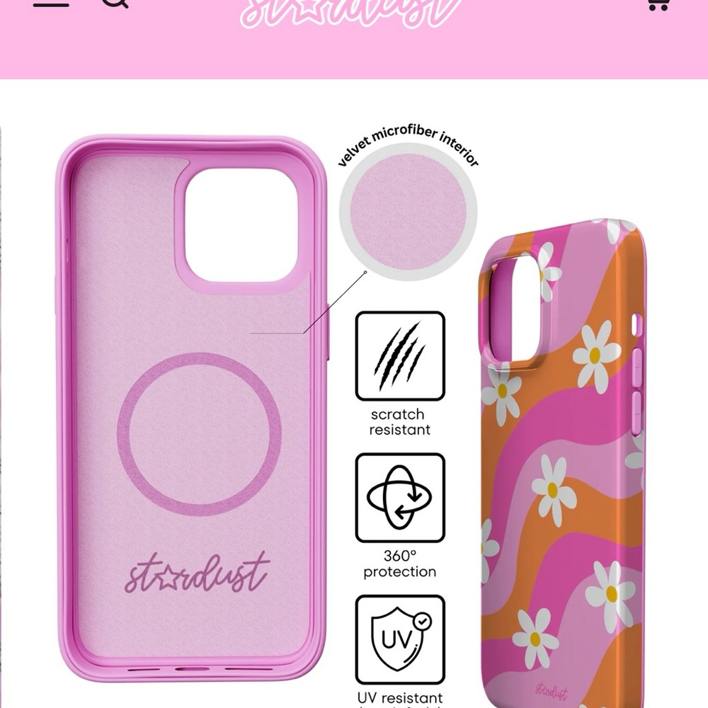 Pink and Orange Floral iPhone Case with Protective Bumper - Picture 3 of 9